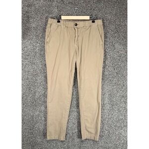 Cove USA Pants Mens 34/32 (Fits 34/30) Tan Chino Elastic Waist Stretch Casual